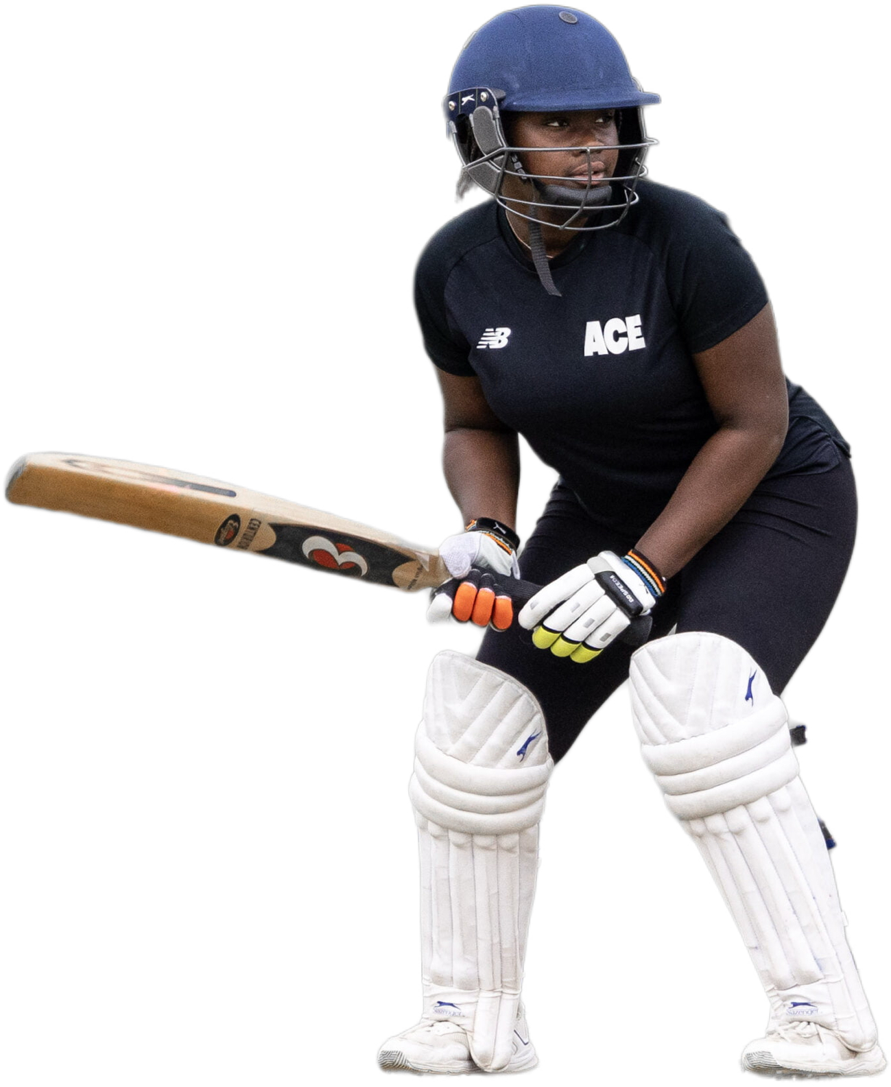 Female ACE player getting ready to bat